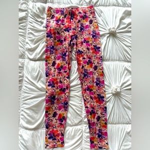 LoveShackFancy Floral Leggings in Mauve Sunset